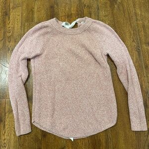 LOFT pink sweater size XS, with a tie in the back